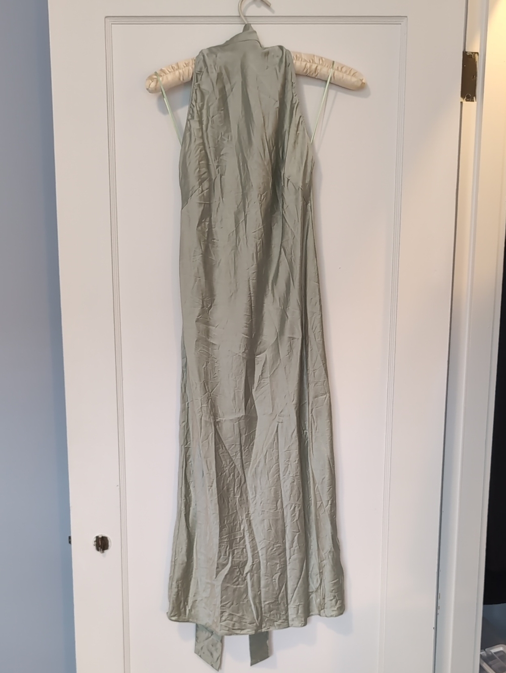 Lilysilk Sage Green Halter Maxi Dress